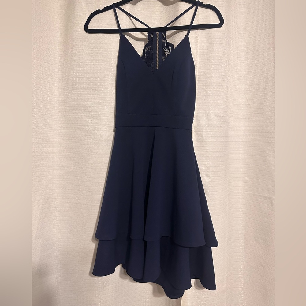 Elegant Navy Blue Sleeveless Dress Size 7/8